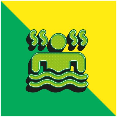 Bath Green ve sarı modern 3d vektör simgesi logosu