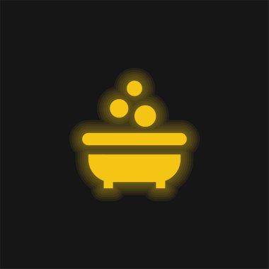 Küvet sarısı parlak neon ikonu