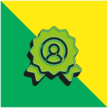 Ödül Yeşil ve Sarı Modern 3D vektör simgesi logosu