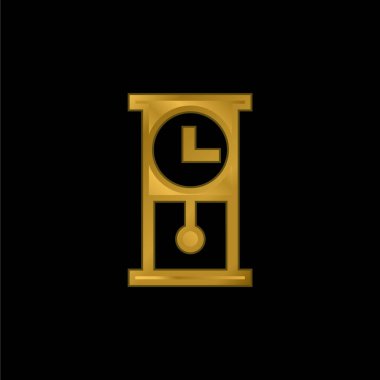 Antika saat altın kaplama metalik simge veya logo vektörü