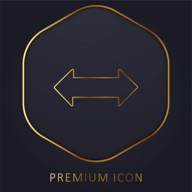 Bidirectional Arrow golden line premium logo or icon clipart