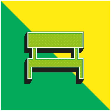 Yeşil benç ve sarı modern 3D vektör simgesi logosu