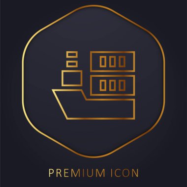 Tekne altın çizgisi prim logosu veya simgesi
