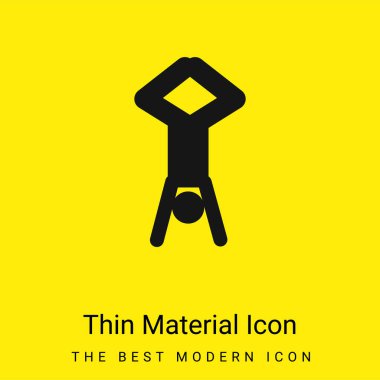 Akrobat Duruşu Başı Aşağı ve Bacakları Yukarı Minimum Parlak Sarı Madde Simgesi