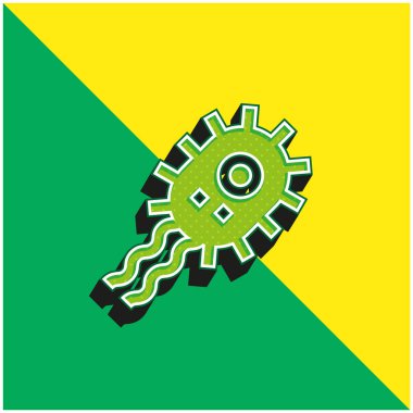 Bakteri Yeşil ve Sarı modern 3d vektör simgesi logosu