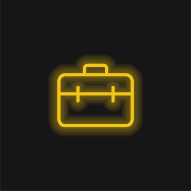 Evrak çantası sarı parlak neon simgesi