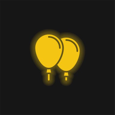 Balon sarısı parlak neon simgesi