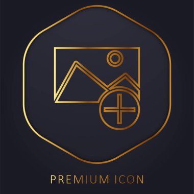 Altın çizgi premium logo veya simge ekle