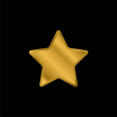 Siyah yıldız silueti altın kaplama metalik simge veya logo vektörü
