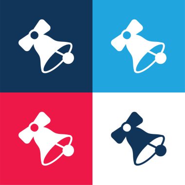 Zil mavi ve kırmızı dört renk minimal simge kümesi