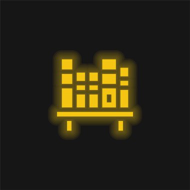 Kitaplar sarı parlak neon simgesi