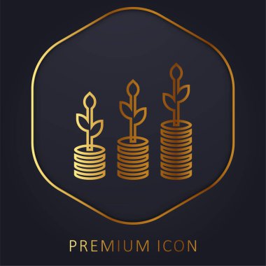 Banka altın hat premium logosu veya simgesi