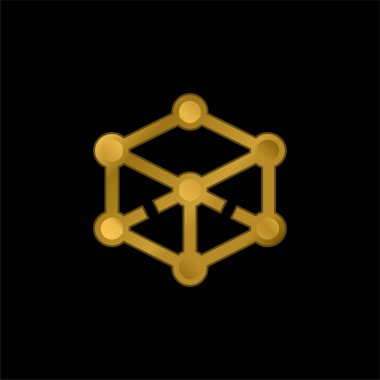 3d Altın kaplama metalik simge veya logo vektörü