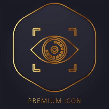 Biometric Recognition golden line premium logo or icon clipart