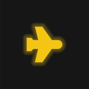 Uçak Modu sarı parlayan neon simgesi