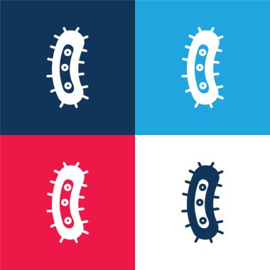 Bakteri mavi ve kırmızı dört renk en az simge kümesi