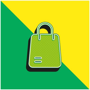 Yeşil ve sarı modern 3d vektör simgesi logosu