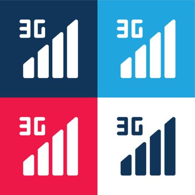 3g mavi ve kırmızı dört renk en küçük simge kümesi