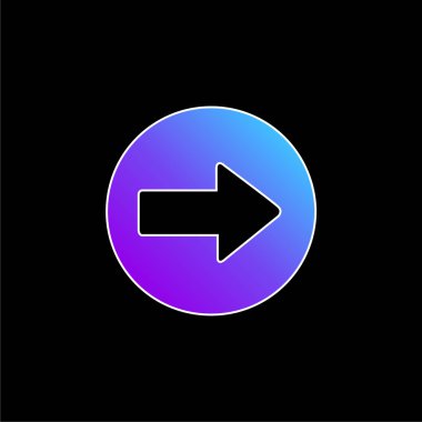 Sağ mavi eğimli vektör simgesini gösteren ok