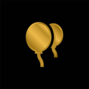 Balonlar altın kaplama metalik simge veya logo vektörü