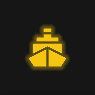 Tekne sarısı parlak neon simgesi