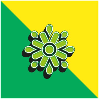 Aster Yeşil ve Sarı modern 3D vektör simgesi logosu