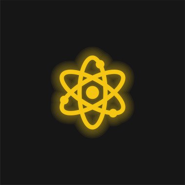 Atom sarısı parlak neon simgesi
