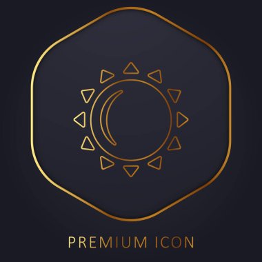 Big Sun golden line premium logo or icon clipart