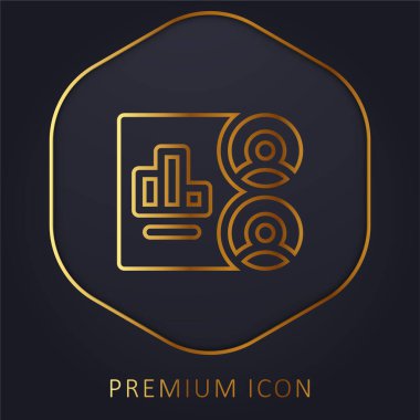 Seyirci altın çizgi prim logosu veya simgesi