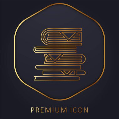 Kitap Yığını Altın Hat prim logosu veya simgesi