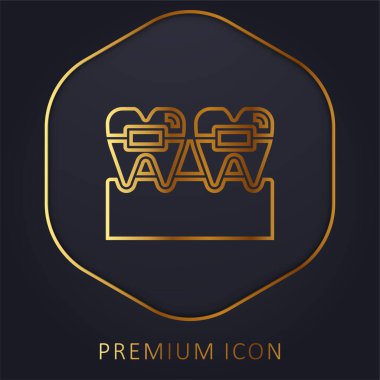 Parantez altın çizgi prim logosu veya simgesi