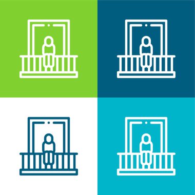 Balkon Düz Renk en az simge seti