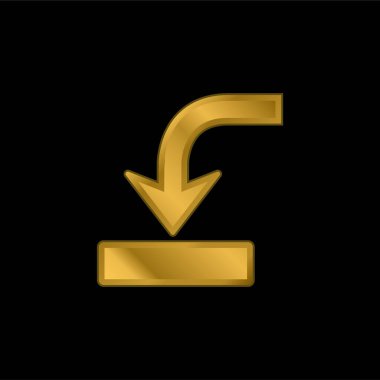 Arrow into Drive Sembol altın kaplama metalik simge veya logo vektörü