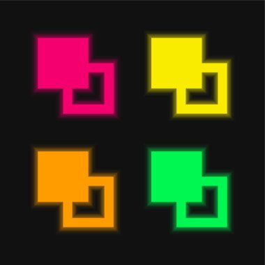 Arkaplan dört renk parlayan neon vektör simgesi