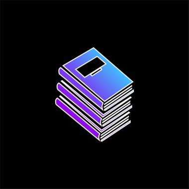 Eğitim için Kitap Yığını Mavi Eğim vektörü simgesi