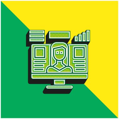 Analizler yeşil ve sarı modern 3d vektör simgesi logosu