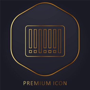 Barkod altın çizgi premium logosu veya simgesi