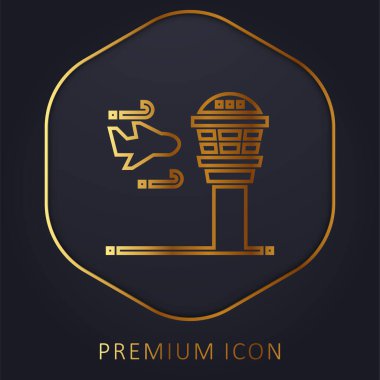 Havaalanı altın hat premium logosu veya simgesi