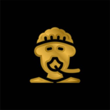 Anestezi altın kaplama metalik simge veya logo vektörü