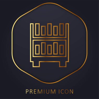 Kitaplık altın satırı premium logosu veya simgesi