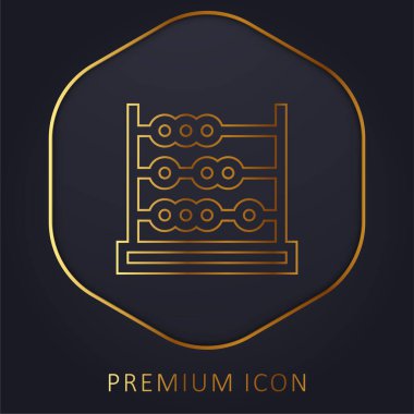 Abaküs altın çizgi prim logosu veya simgesi