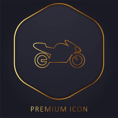 Bike With Motor, IOS 7 Interface Symbol golden line premium logo or icon clipart