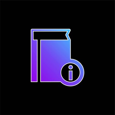 Kitap Bilgisi mavi gradyan vektör simgesi