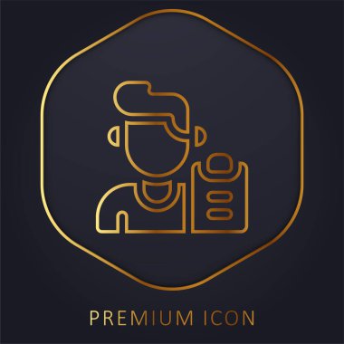 Altın çizgili erkek logosu veya simgesi