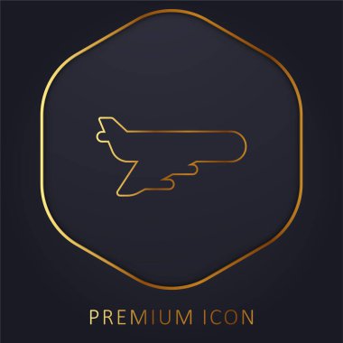Uçak altın çizgisi prim logosu veya simgesi