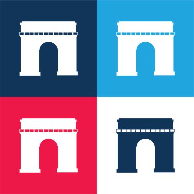 Ark De Triomphe mavi ve kırmızı en küçük simge kümesi