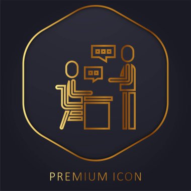 Assigment golden line premium logo or icon clipart