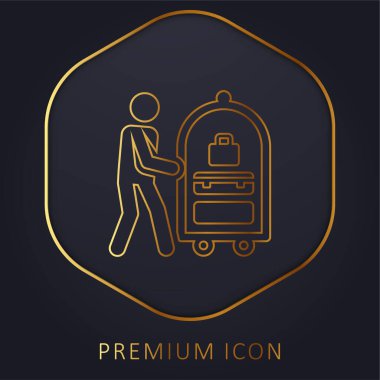 Bell Boy altın çizgi prim logosu veya simgesi