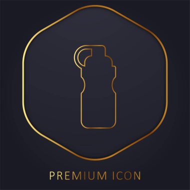 Şişe altın çizgisi prim logosu veya simgesi