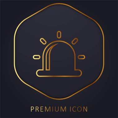 Alarm altın çizgi premium logosu veya simgesi